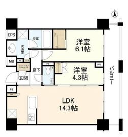ディアナコート池田山公園 6階 間取り図