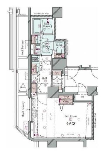 コンシェリア門前仲町AQUA VERT 9階 間取り図
