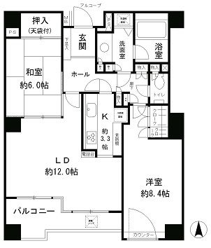 パークサイド・ウイングス 1202 間取り図