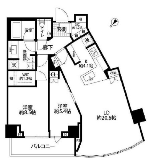 パークコート神宮北参道ザタワー 10階 間取り図