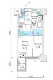 リビオメゾン新大橋 302 間取り図