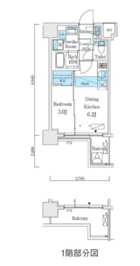 リビオメゾン新大橋 305 間取り図