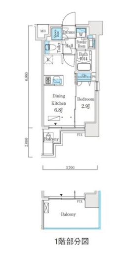 リビオメゾン新大橋 206 間取り図
