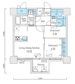 リビオメゾン新大橋 502 間取り図