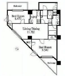 リシェ広尾 11階 間取り図