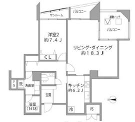 Shibaura Crystal 品川レジデンス 19階 間取り図