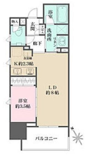 グランスイート四谷二丁目レジデンス 8階 間取り図