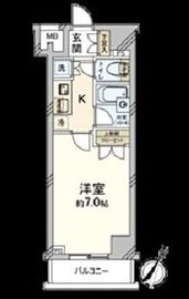 パレステュディオ新宿パークサイド 6階 間取り図