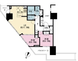 プラウドタワー東池袋ステーションアリーナ 22階 間取り図