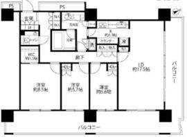 パークタワー品川ベイワード 21階 間取り図