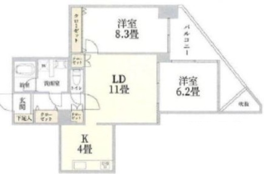 渋谷美竹ハイム 2階 間取り図