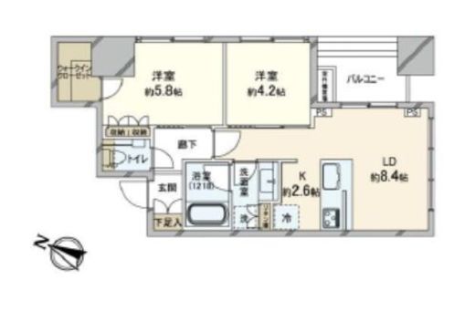 プレミストタワー白金高輪 17階 間取り図