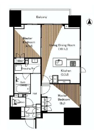 クラッシィスイート・ジオ東麻布 8階 間取り図