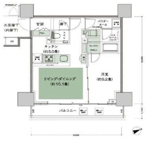 東京ベイシティタワー 9階 間取り図