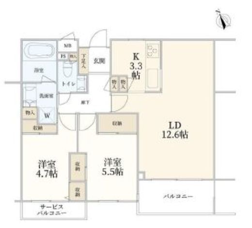 プレスティージュ目黒東山 1階 間取り図