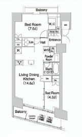コンフォリア芝浦バウハウス 806 間取り図
