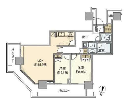 リエトコート武蔵小杉 ザ・クラッシィタワー 24階 間取り図