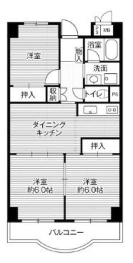 ビレッジハウス芝浦タワー 1-206 間取り図