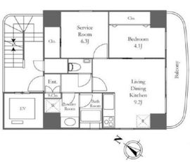 カステーロ武蔵小山 5F1 間取り図