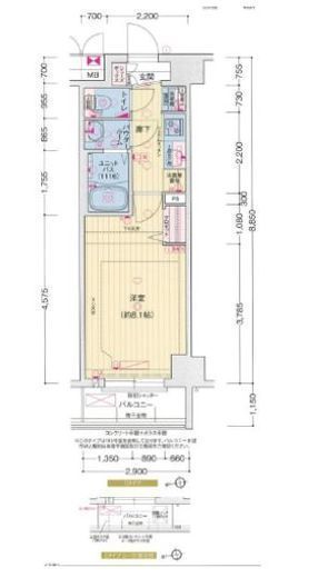 プレサンス木場公園 607 間取り図