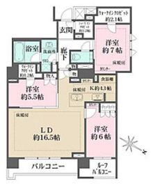 ザ・パークハウス高輪松ヶ丘 5階 間取り図