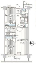 フェールメゾン西大島 214 間取り図