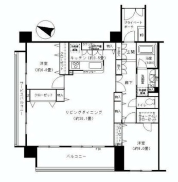 クレストフォルム銀座東 8階 間取り図