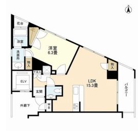 ヒルサイド御殿山 201 間取り図