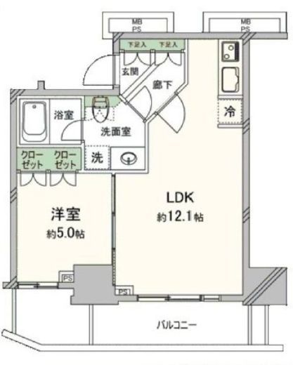 シティタワー新宿新都心 6階 間取り図