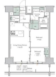 ONE ROOF RESIDENCE TAMACHI (ワンルーフレジデンス田町) 1405 間取り図
