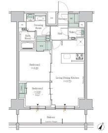 ONE ROOF RESIDENCE TAMACHI (ワンルーフレジデンス田町) 1406 間取り図