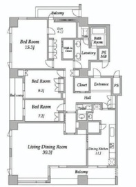 パレスビュー四番町 5階 間取り図