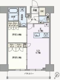 アジールコート汐浜キャナル 1202 間取り図