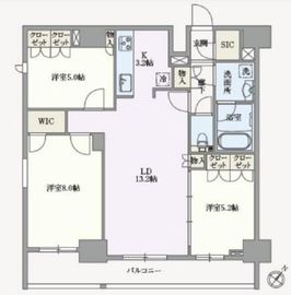 アジールコート汐浜キャナル 1303 間取り図