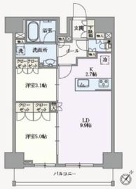 アジールコート汐浜キャナル 1206 間取り図