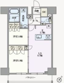 アジールコート汐浜キャナル 1105 間取り図