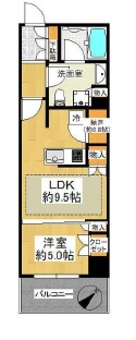リビオ新宿御苑 5階 間取り図
