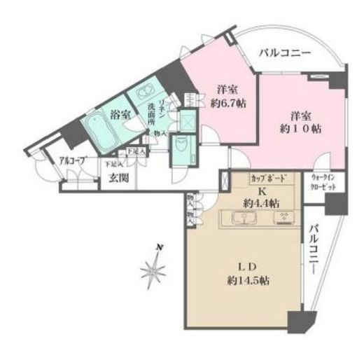 乃木坂パークハウス 4階 間取り図