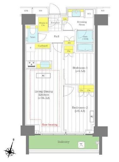 パークコート千代田一番町 6階 間取り図