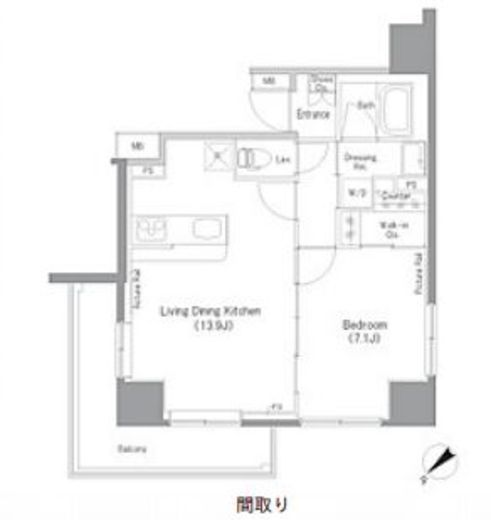 クレストヒル文京千石 A1003 間取り図