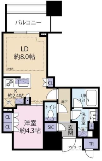 白金ザ・スカイ 16階 間取り図