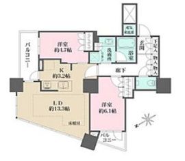 ザ・パークハウス西新宿タワー60 6階 間取り図