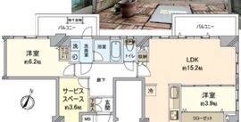 オープンレジデンシア武蔵小山 3階 間取り図