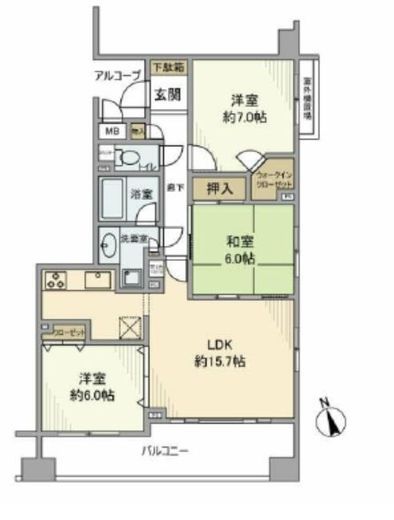 パルミナード大森 4階 間取り図