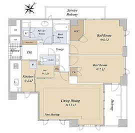市谷砂土原ハウス 3階 間取り図