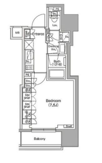 ザ・パークハビオ新御徒町 308 間取り図