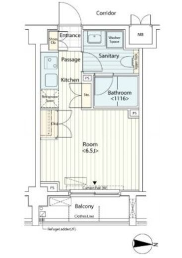 カスタリア菊川 404 間取り図