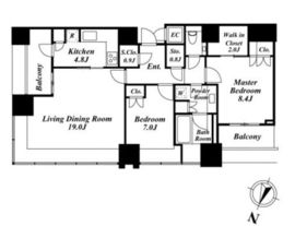 THE ROPPONGI TOKYO CLUB RESIDENCE 27階 間取り図