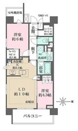 ザ・パークハウス武蔵新城フロント 6階 間取り図