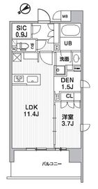 シーズンフラッツ上野入谷 801 間取り図